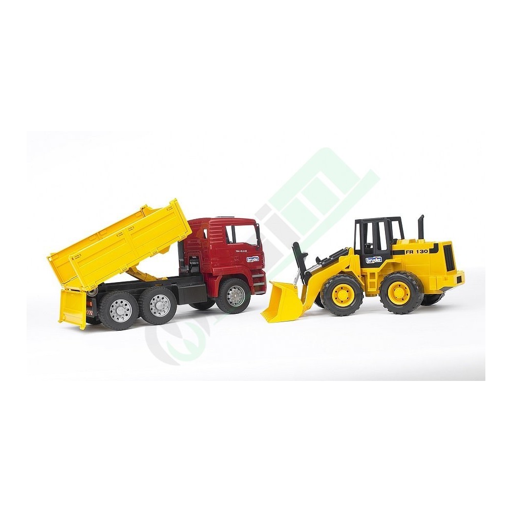 Camion Dumper MAN TGA con Pala Gommata FR 130 Bruder Giocattoli