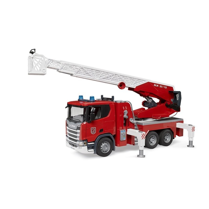 Autogru Scania Super 560R Pompieri con scala e pompa acqua Bruder Giocattoli