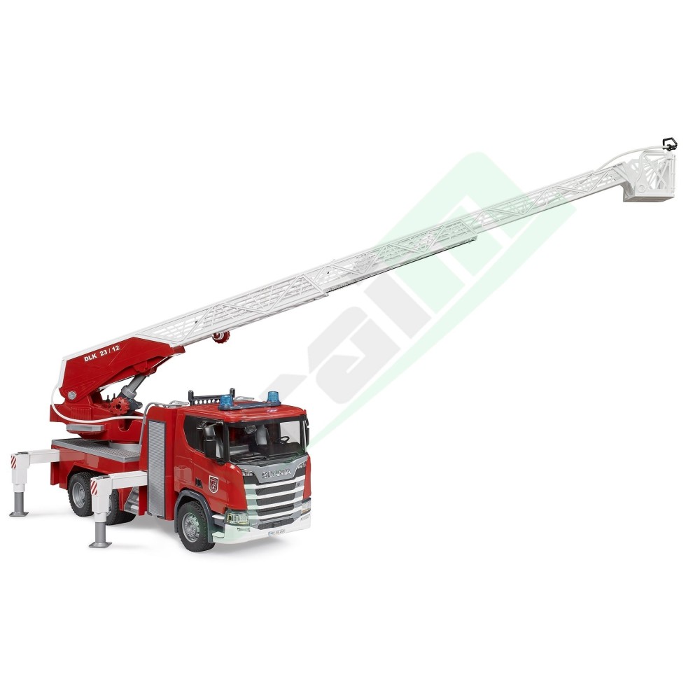 Scania Super 560R Fire Truck Crane with Ladder and Water Pump Bruder Toys