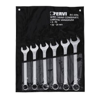 Combination Wrench Set 6 pieces 34-50mm Chrome Mirror Polished FERVI