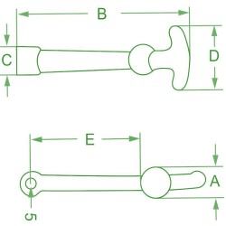 Tirante Cofano Lungo, Lunghezza 150mm Senza Supporto