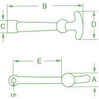 Tirante Cofano Lungo, Lunghezza 150mm Senza Supporto