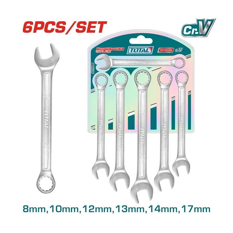 Combination Wrench Set Total 6 pieces from 8-17mm