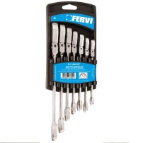 Serie Chiavi Combinate a Cricchetto SNODATE dalla 8 alla 19mm 7 pezzi FERVI