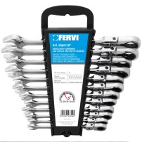Ratchet Combination Wrench Set 8 to 19mm 12 pieces FERVI