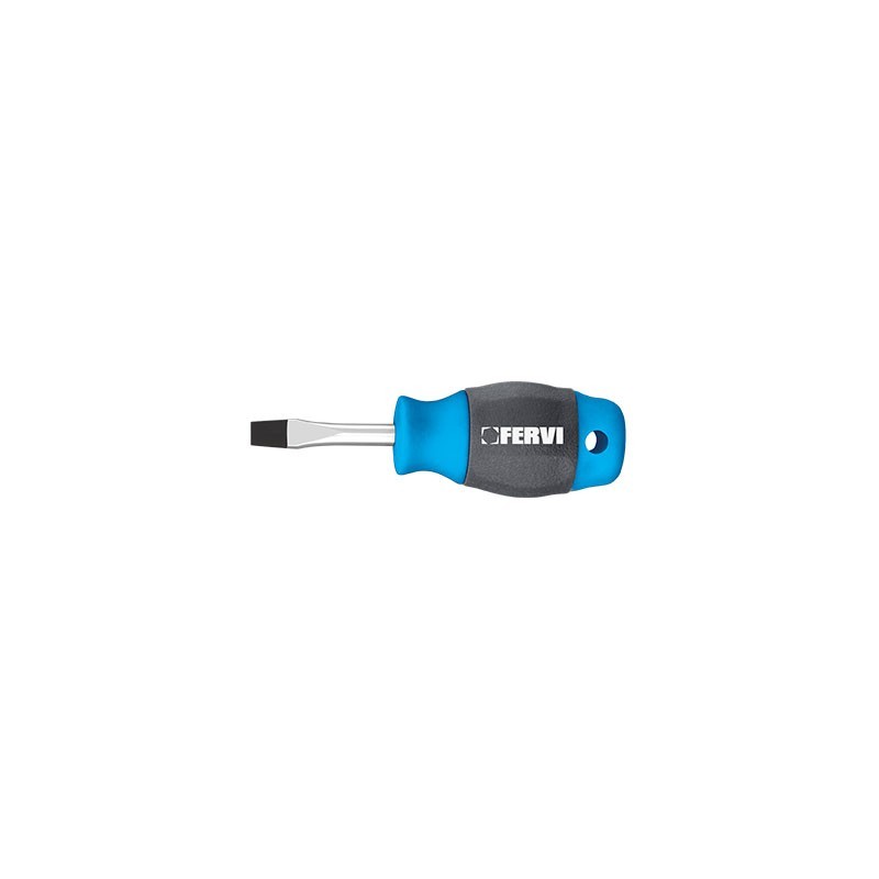 Short Slotted Screwdriver 6 mm Length 100 mm Magnetic Tip FERVI C884/6038