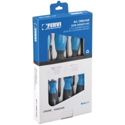 Serie Giraviti a Taglio e a Croce PH a Punta Magnetica 6 pezzi FERVI C880/006