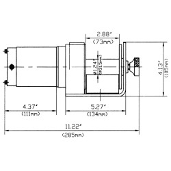 Electric Winch FERVI 12V Motor 0.7 kW 0.9 HP Horizontal Pull 450/900 Kg