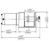 Electric Winch FERVI 12V Motor 0.7 kW 0.9 HP Horizontal Pull 450/900 Kg