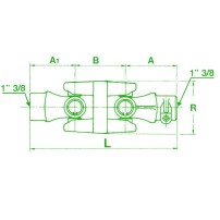 Giunto Doppio Semplice Categoria 2  1"3/8 Z.6 con Pulsante