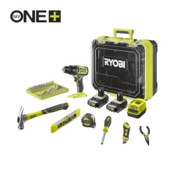 RDD18-2C20TAH Set Trapano Avvitatore 18V Ryobi Con Accessori e Utensili