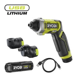 RSD4-120TA2 Avvitatore 4V USB Lithium Ryobi con Batteria 2.0 Ah e 2 Testine