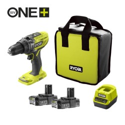 R18PD3-220S Trapano Avvitatore a Percussione 18V Ryobi con 2 Batterie da 2.0 Ah