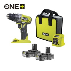 R18PD2-220S Trapano Avvitatore a Percussione 18V Ryobi con 2 Batterie da 2.0 Ah