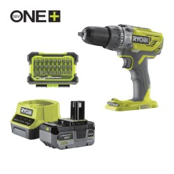 R18PD3-140SA Trapano Avvitatore a Percussione 18V Ryobi con Batteria 4.0 Ah e Accessori