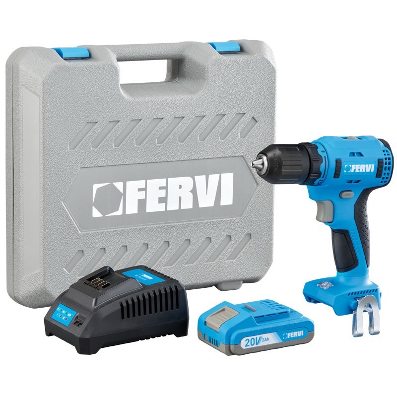 FB20CD3AB-12B Trapano Avvitatore 20V FERVI BRUSHLESS Con Batteria 2 Ah