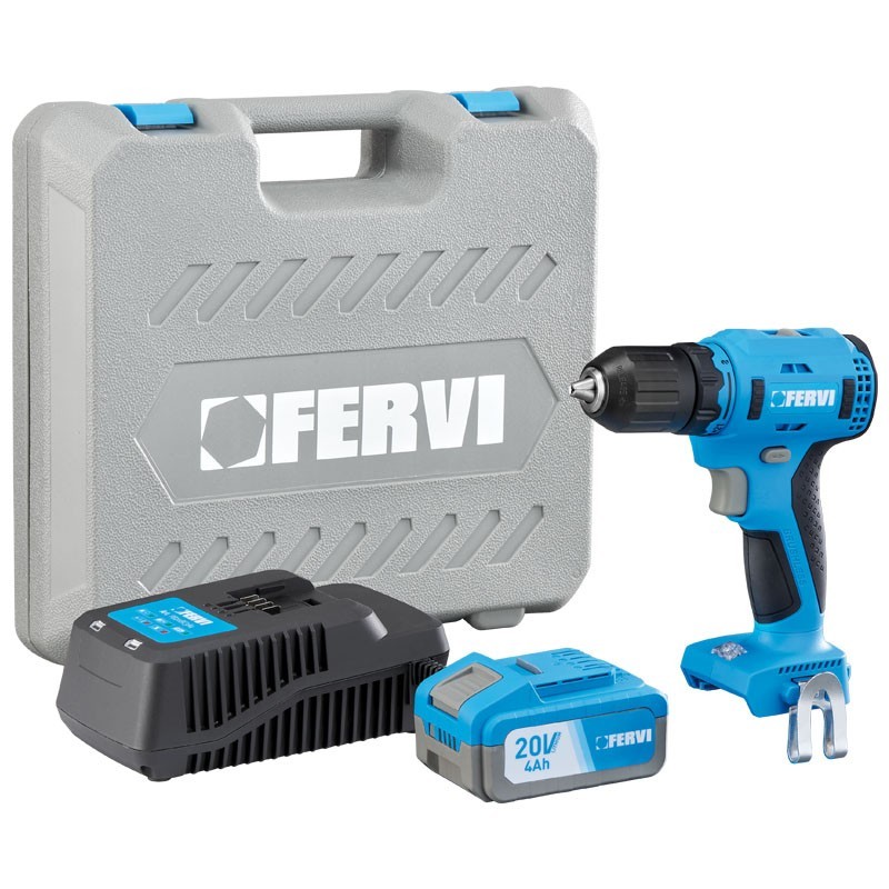 FB20CD3AB-14B Trapano Avvitatore 20V FERVI BRUSHLESS Con Batteria 4 Ah
