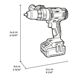 FB20ID3AB-24B 20V FERVI BRUSHLESS Hammer Drill With 2 x 4Ah Batteries