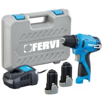 FB12CD3AS-22B FERVI 12V Cordless Drill Driver With 2 x 2Ah Batteries