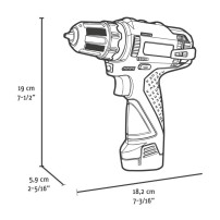 FB12CD3AS-22B FERVI 12V Cordless Drill Driver With 2 x 2Ah Batteries