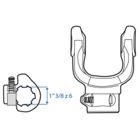 Category 1 Cardan Fork T10 1-3/8" Z6 Attachment