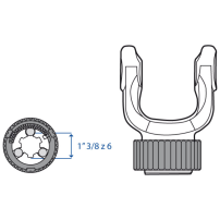 Category 1 Cardan Collar Fork T10 1-3/8" Z6 Attachment