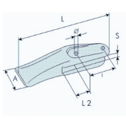 D1000.3FU Fork Tooth for Mini Excavator