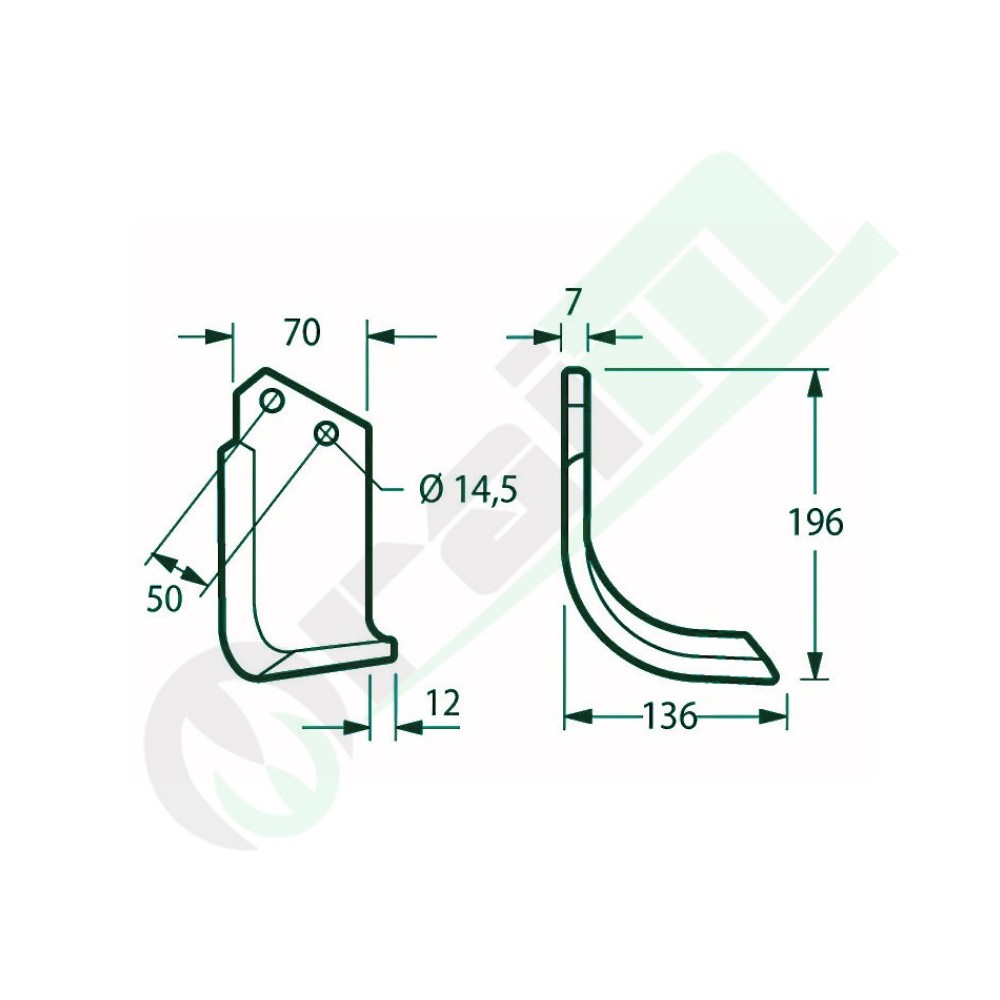 Zappette per Fresa Celli Tipo CE Piatto 70x7mm Foro 14.5mm