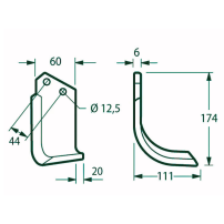 Hoes for Celli Cutter Type AL-BA-HBA-FBA Plate 60x6mm Hole 12.5mm