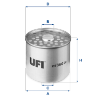 24.360.00 Filtro Carburante UFI Tipo CAV