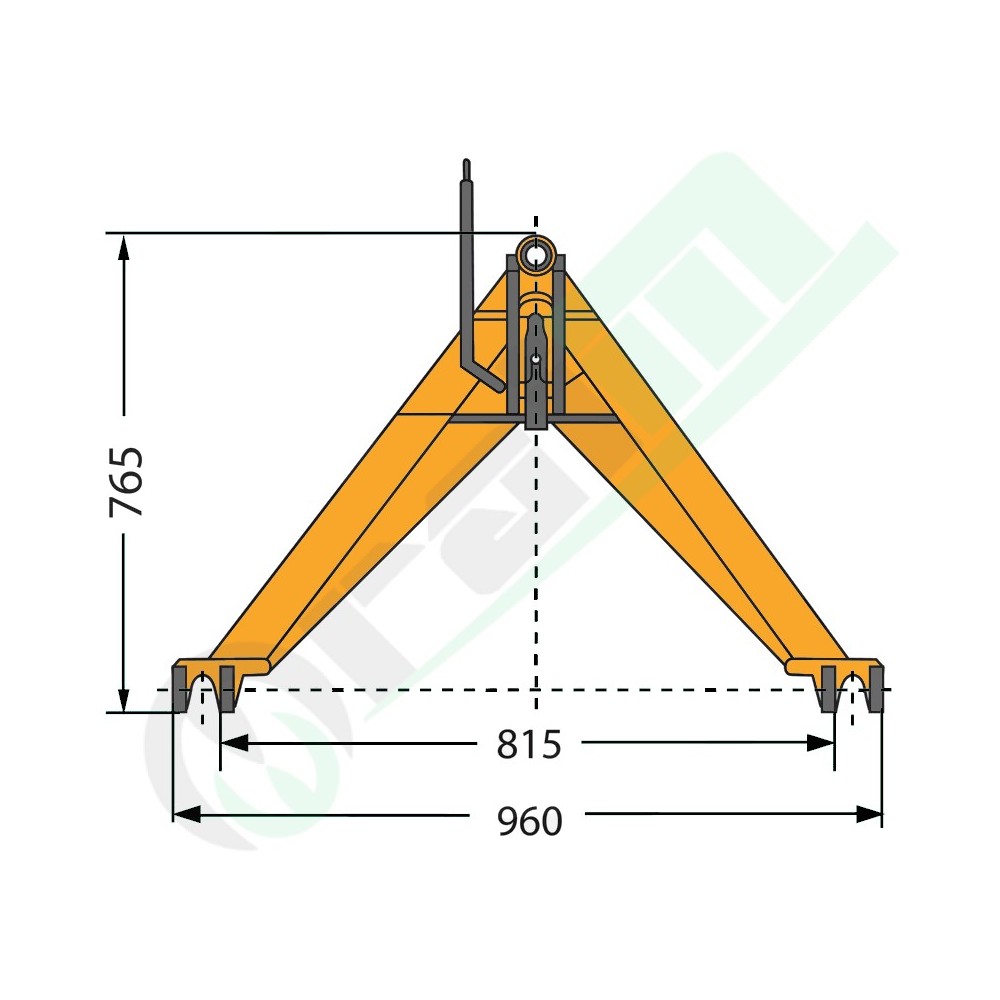 Implement Triangle Hitch Cat. 2 – Complete Set – Load Capacity 1400 kg