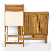 Set Melzo Tavolo + 2 Sedie in Legno Pieghevoli Estosa Arredo Giardino