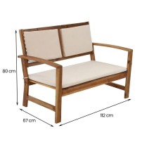 Set Sassari ECRU in aCacia Oliata Estosa Arredo Giardino