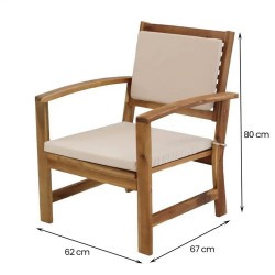 Set Sassari ECRU in aCacia Oliata Estosa Arredo Giardino