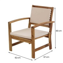 Set Sassari ECRU in aCacia Oliata Estosa Garden Furniture