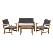Set Sassari Antracite in Legno di Acacia Estosa