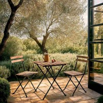 Set Bistrot Nero in Legno di Acacia e Ferro Estosa