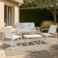 Set Salottino da Giardino Ecosteel Bianco Estosa