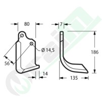 Zappette per Fresa Maschio Tipo NC-PS-Z Piatto 80x7mm Foro 14,5mm