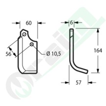 Zappette per Fresa Maschio Tipo K Piatto 60x6mm Foro 10.5mm