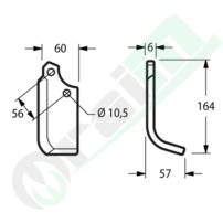 Zappette per Fresa Maschio Tipo K Piatto 60x6mm Foro 10.5mm
