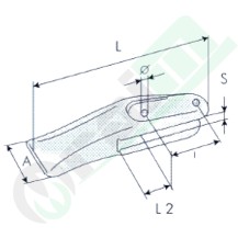 Dente a Forcella D1000.3FU per Miniescavatore