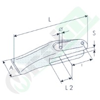 Dente a Forcella D1000.3FU per Miniescavatore