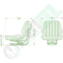 Grammer DS 44 Tractor Seat with Plate 12538610 PVC | Raim Store