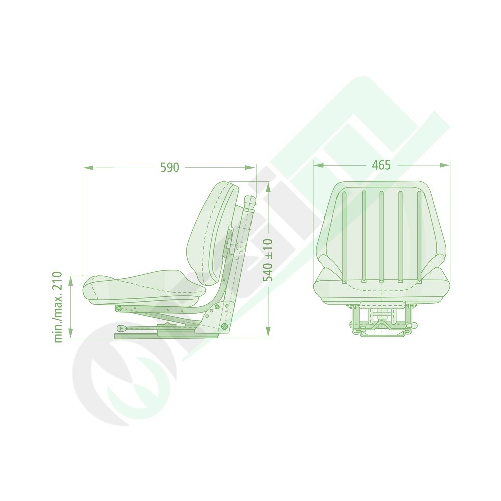 Sedile Meccanico Grammer DS 44 in PVC con Piastra 12538610 G12538610