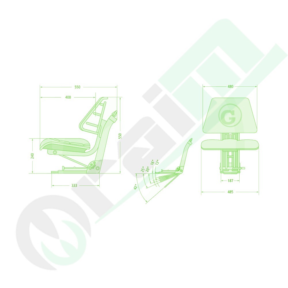 Sedile GRANIT con Sospensione Meccanica 24000061