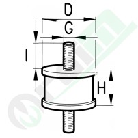 Cylindrical Anti-Vibration Mount | M6 Male/Male