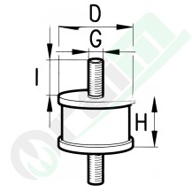 Cylindrical Anti-Vibration Mount | M6 Male/Male
