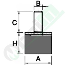 Piede Maschio M6 | Ricambio 20x15mm