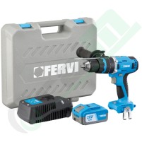 Trapano a Percussione Brushless 20V | Fervi, Batteria 4 Ah